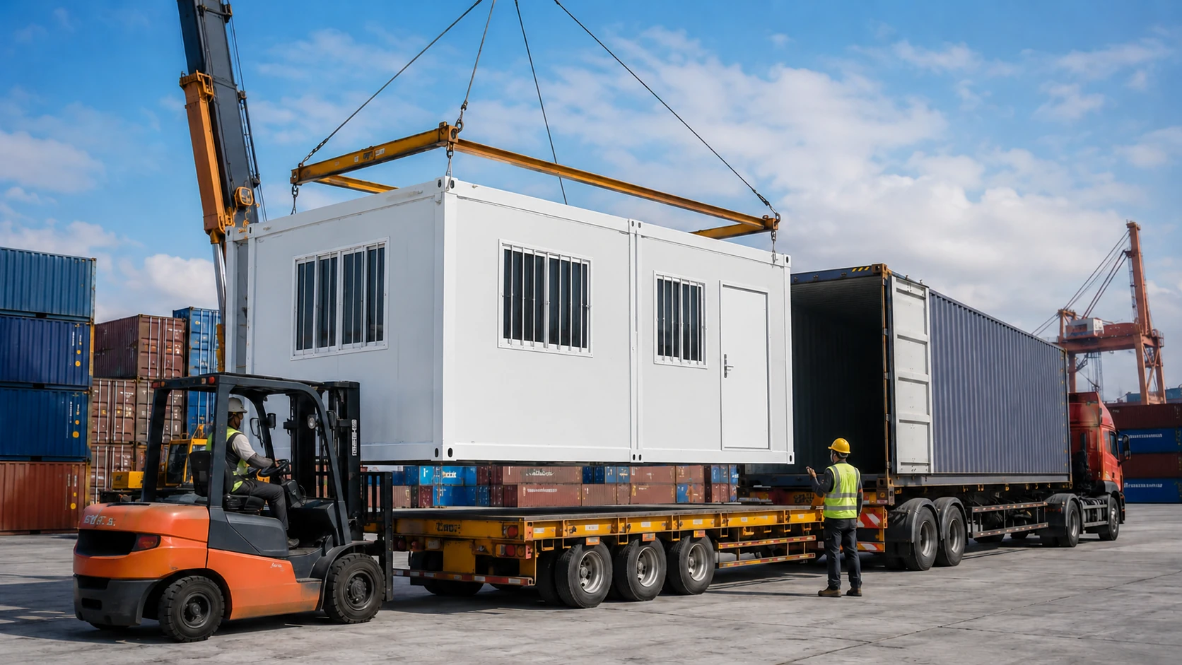 Soporte logistico para envio de casas modulares