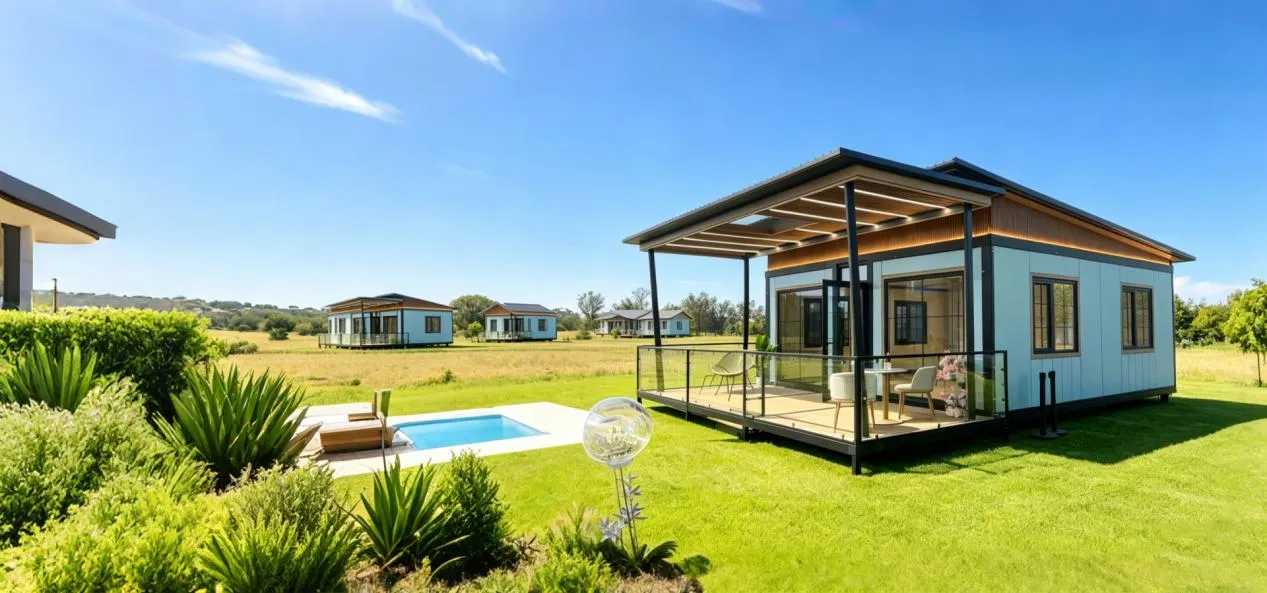 Casa contenedor con techo plano