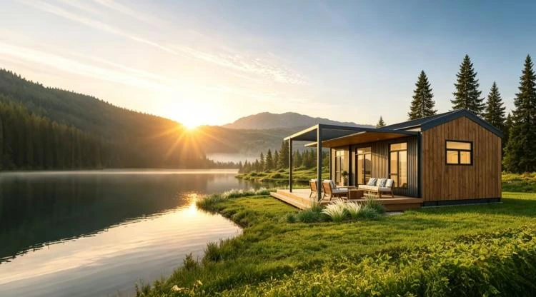 Casa contenedor con techo estandar