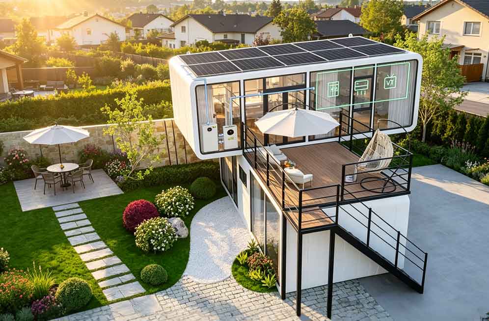 Casa contenedor con sistema fotovoltaico
