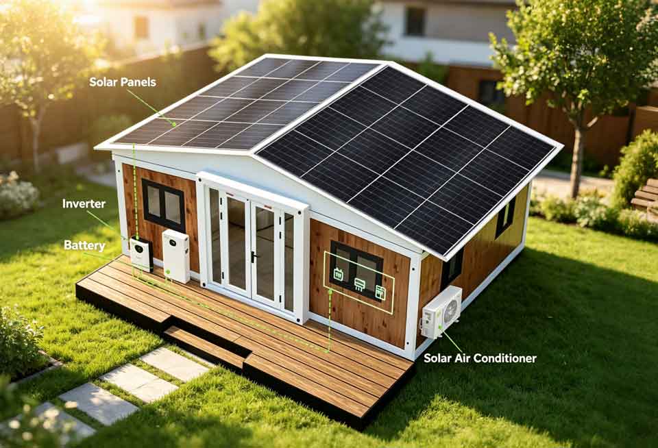 Casa contenedor con sistema fotovoltaico