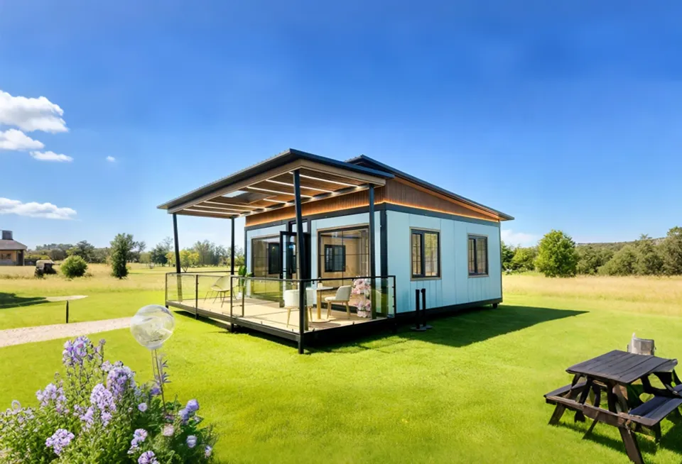 Casa contenedor con techo plano