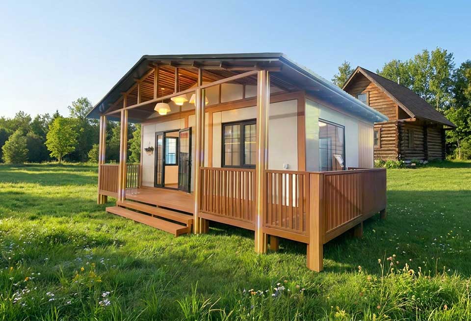 Casa contenedor con techo plano